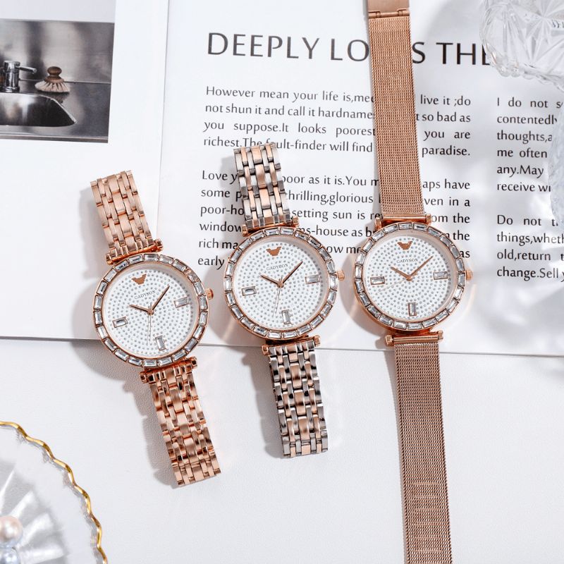 Mode Femmes Montre Lumière Luxe Cristal Diamant Étoilé Dame Montre À Quartz