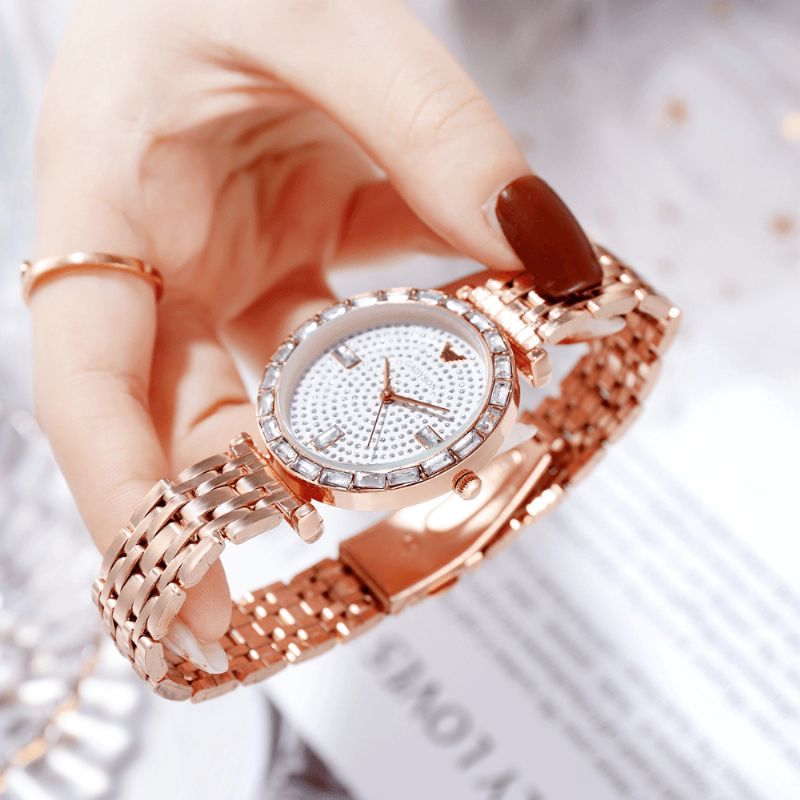 Mode Femmes Montre Lumière Luxe Cristal Diamant Étoilé Dame Montre À Quartz