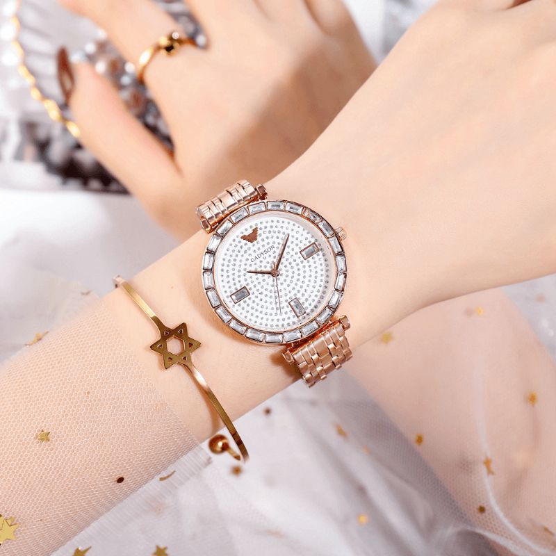 Mode Femmes Montre Lumière Luxe Cristal Diamant Étoilé Dame Montre À Quartz