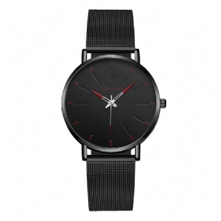 Mode Mesh Steel Strap Style Décontractées Simple Cadran Hommes Montre Montre À Quartz