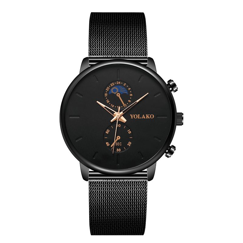 Mode Mesh Strap Hommes Montre De Style D'affaires Étanche Montre À Quartz