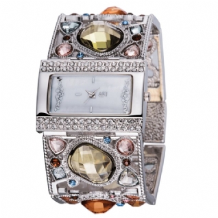 Mode Rétro Cristal Diamant Gicler Dames Robe Femmes Montre Montre À Quartz