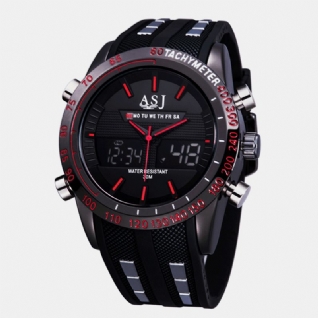 Mode Sport Hommes Montre Pu Cuir Bande 3d Cadran Conception Led Affichage Rétro-éclairage Led Affichage Électronique Montre À Quartz