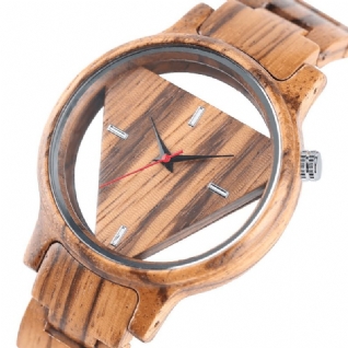 Montre-bracelet En Bois Créative Transparente Conception Unique Montre À Quartz Pour Hommes