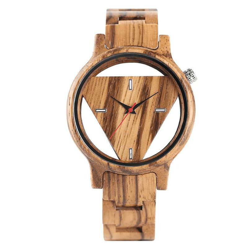 Montre-bracelet En Bois Créative Transparente Conception Unique Montre À Quartz Pour Hommes