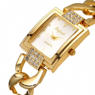 Montre-bracelet Pour Femme Au Design Classique Montre À Quartz Avec Cadran Rectangulaire En Métal