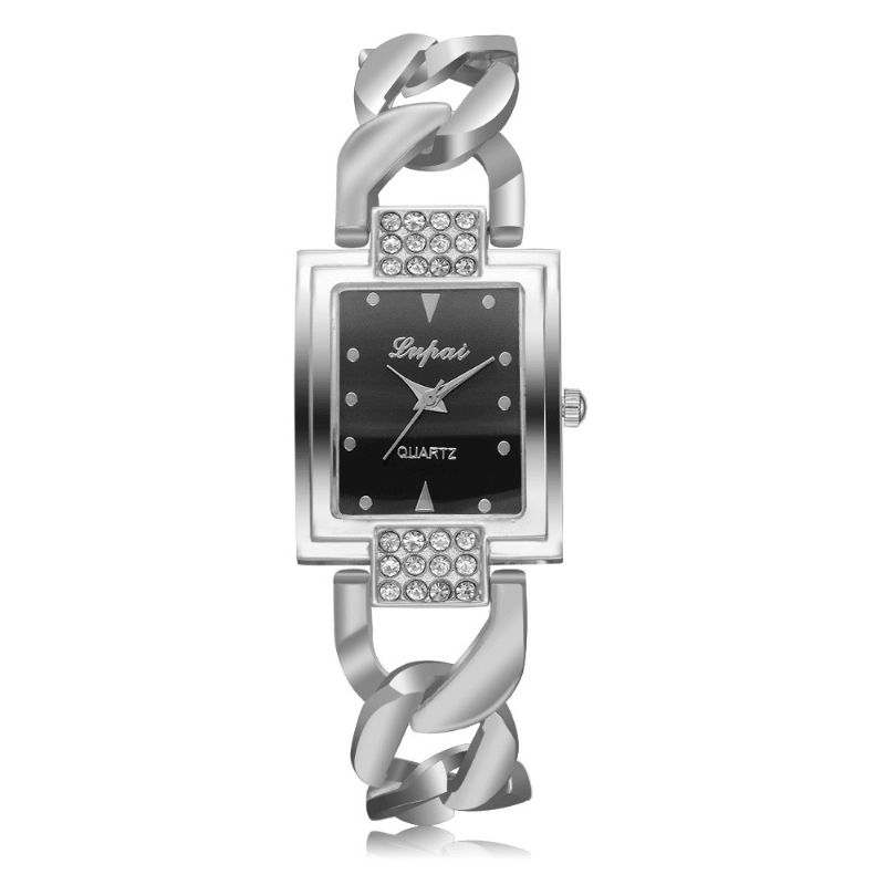 Montre-bracelet Pour Femme Au Design Classique Montre À Quartz Avec Cadran Rectangulaire En Métal