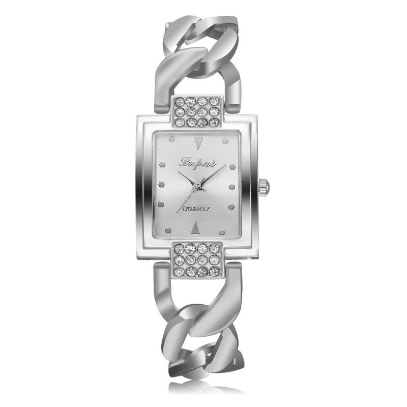 Montre-bracelet Pour Femme Au Design Classique Montre À Quartz Avec Cadran Rectangulaire En Métal