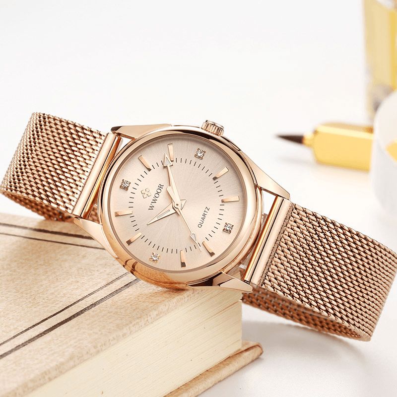 Montre-bracelet Pour Femme De Style Décontracté Avec Petit Cadran Et Montre À Quartz En Acier