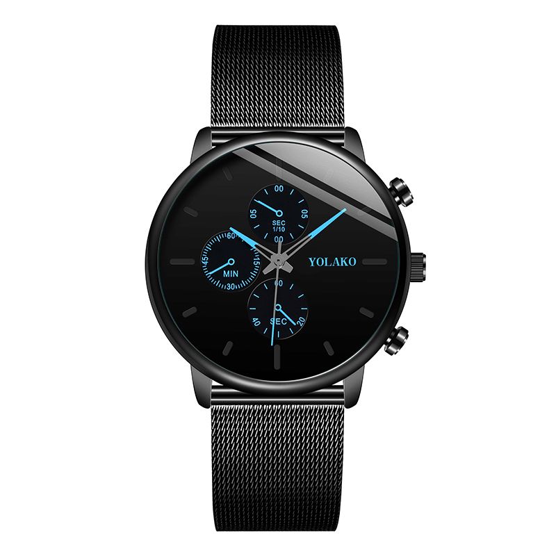 Montre-bracelet Pour Hommes De Style Décontracté Ultra Mince Montres À Quartz Avec Bracelet En Acier Inoxydable