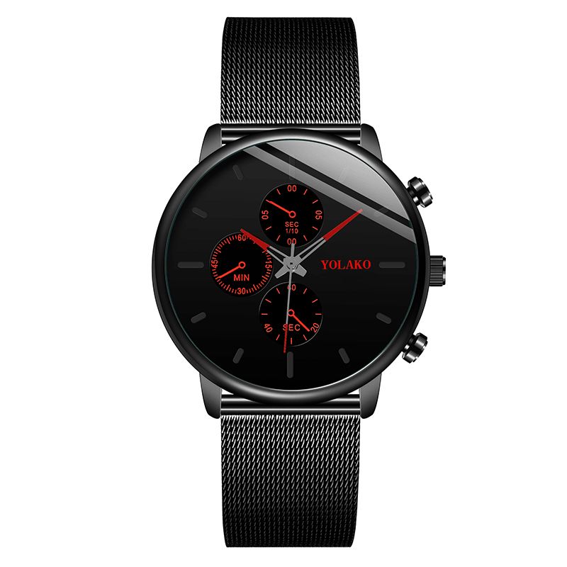 Montre-bracelet Pour Hommes De Style Décontracté Ultra Mince Montres À Quartz Avec Bracelet En Acier Inoxydable