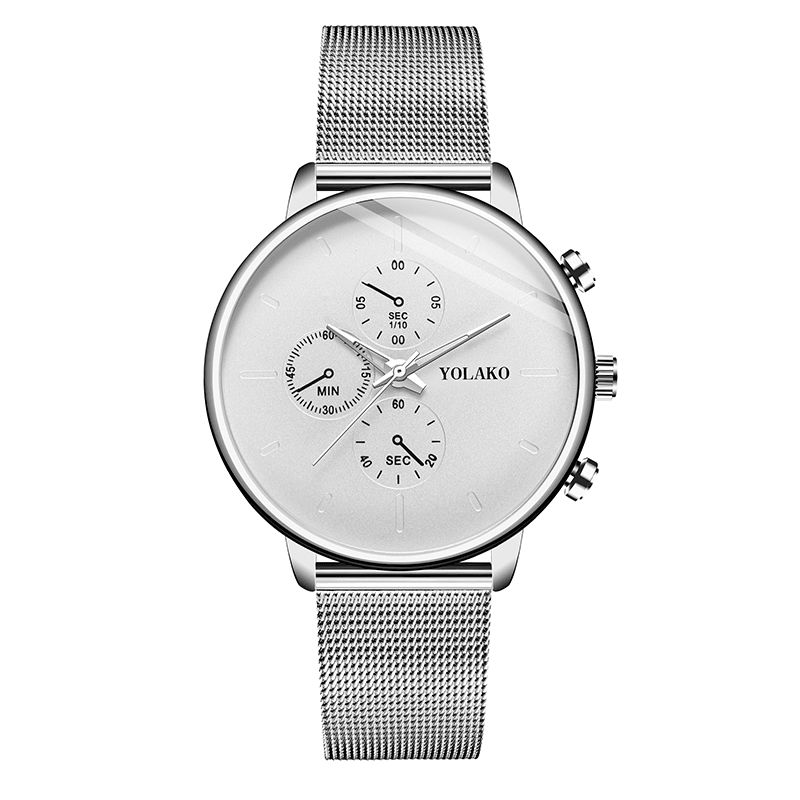 Montre-bracelet Pour Hommes De Style Décontracté Ultra Mince Montres À Quartz Avec Bracelet En Acier Inoxydable