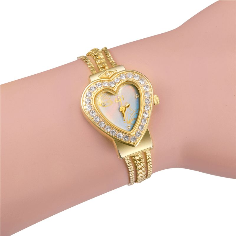 Montre-bracelet À Quartz Pour Femme En Forme De Cœur Asj Mode