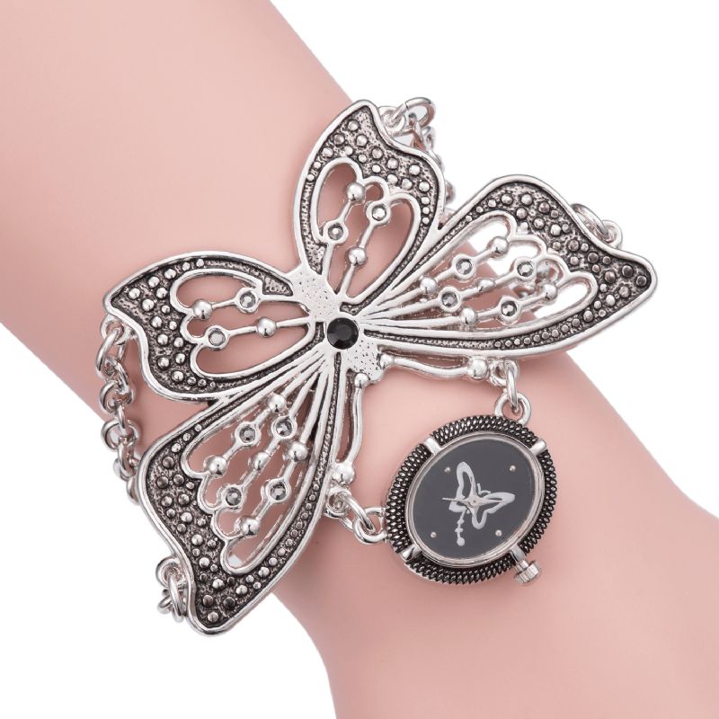 Montre-bracelet À Quartz À Motif Papillon À La Mode Pour Femmes