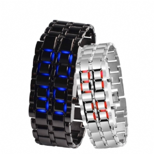 Montre De Couple À Affichage Led Binaire Montres À Bracelet Numérique Étanches