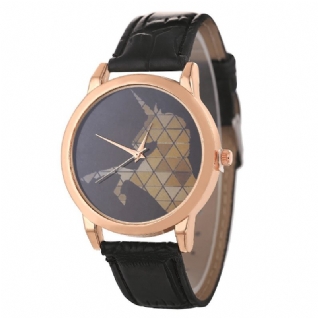 Montre Enfantine À La Mode Avec Bande De Cuir Motif Licorne Montre À Quartz Décontractée Pour Hommes