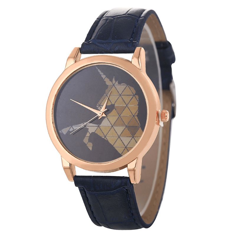 Montre Enfantine À La Mode Avec Bande De Cuir Motif Licorne Montre À Quartz Décontractée Pour Hommes