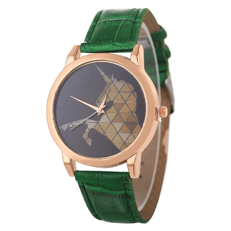 Montre Enfantine À La Mode Avec Bande De Cuir Motif Licorne Montre À Quartz Décontractée Pour Hommes