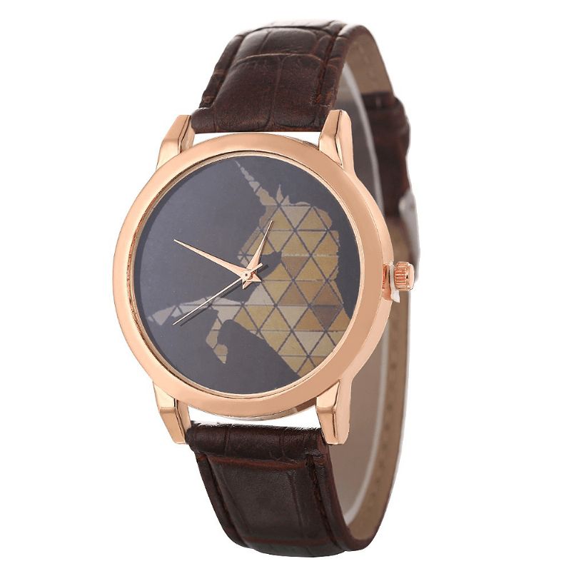 Montre Enfantine À La Mode Avec Bande De Cuir Motif Licorne Montre À Quartz Décontractée Pour Hommes