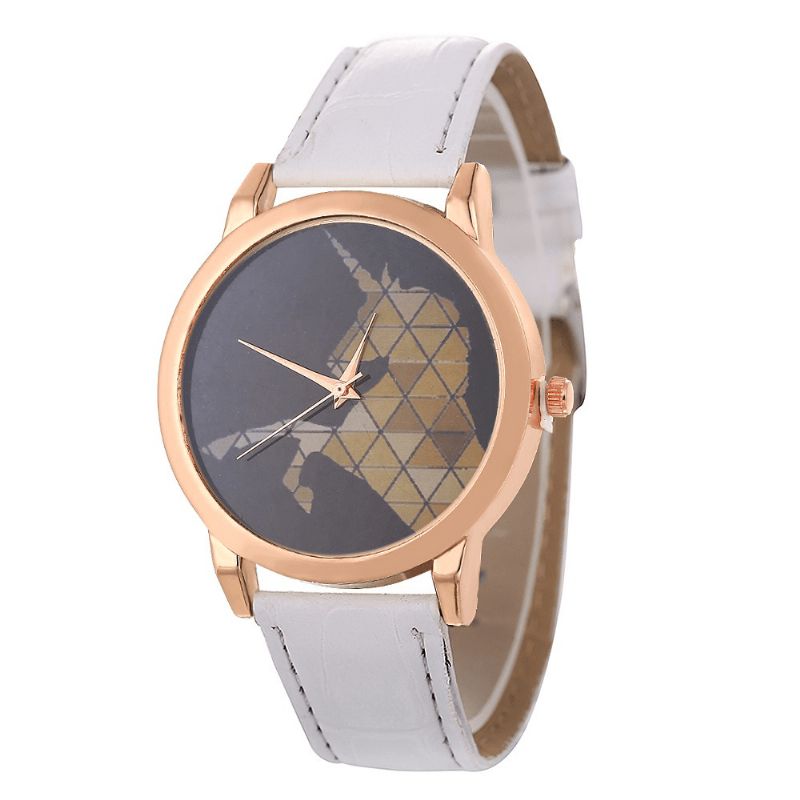 Montre Enfantine À La Mode Avec Bande De Cuir Motif Licorne Montre À Quartz Décontractée Pour Hommes