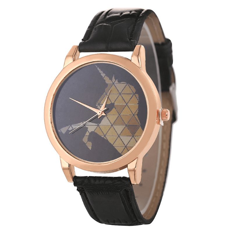 Montre Enfantine À La Mode Avec Bande De Cuir Motif Licorne Montre À Quartz Décontractée Pour Hommes