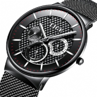 Montre Homme Business Casual Montre À Quartz Étanche Avec Affichage De La Date Et De La Semaine