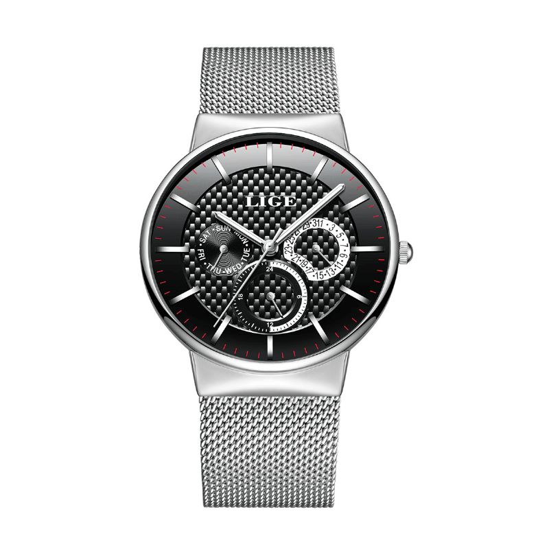 Montre Homme Business Casual Montre À Quartz Étanche Avec Affichage De La Date Et De La Semaine