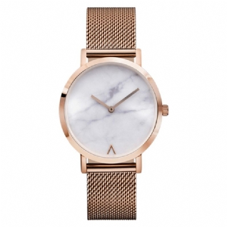 Montre À Quartz Décontractée Pour Femmes Avec Cadran En Marbre Et Bracelet En Acier Inoxydable