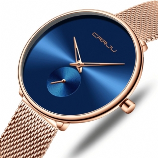 Montre À Quartz Pour Femme De Luxe À Cadran Simple Et Décontracté Avec Bracelet En Acier