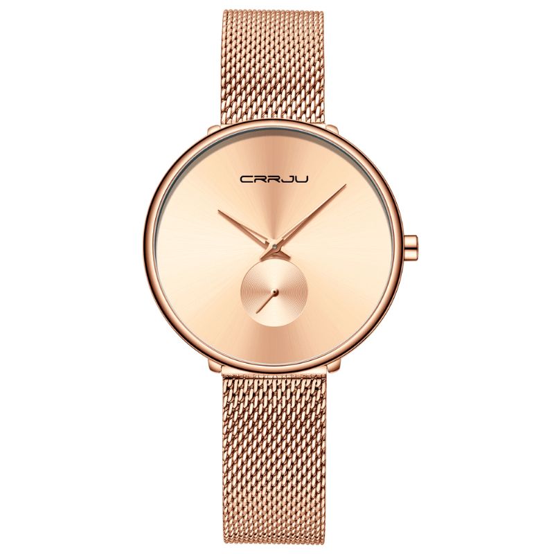 Montre À Quartz Pour Femme De Luxe À Cadran Simple Et Décontracté Avec Bracelet En Acier