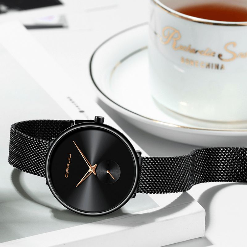 Montre À Quartz Pour Femme De Luxe À Cadran Simple Et Décontracté Avec Bracelet En Acier