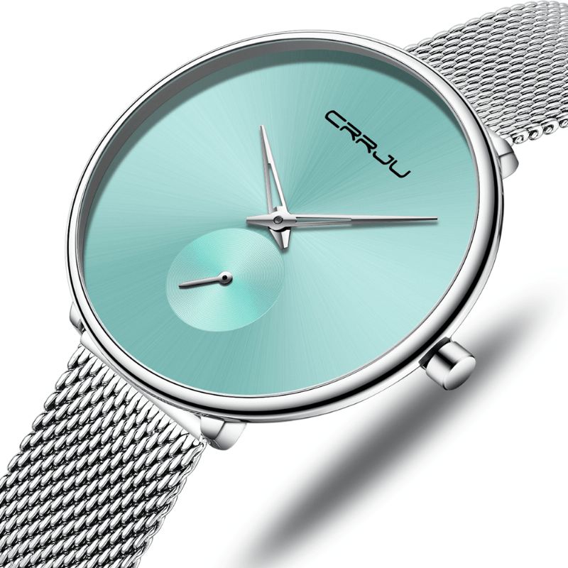 Montre À Quartz Pour Femme De Luxe À Cadran Simple Et Décontracté Avec Bracelet En Acier