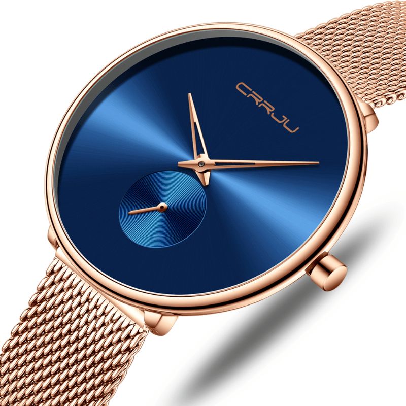 Montre À Quartz Pour Femme De Luxe À Cadran Simple Et Décontracté Avec Bracelet En Acier