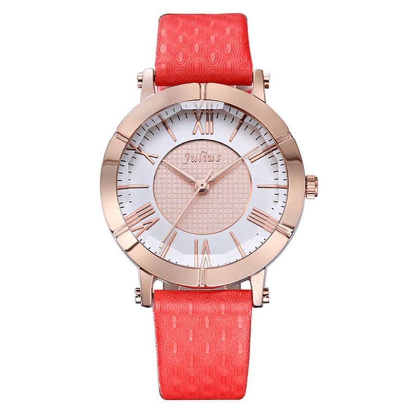 Montre À Quartz De Luxe Pour Femme Avec Bracelet En Cuir