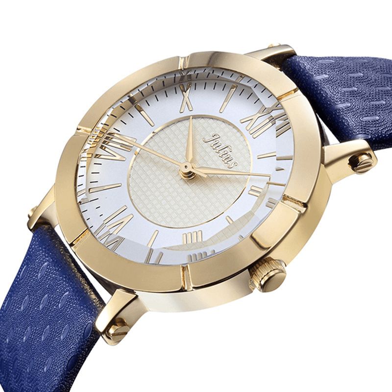 Montre À Quartz De Luxe Pour Femme Avec Bracelet En Cuir