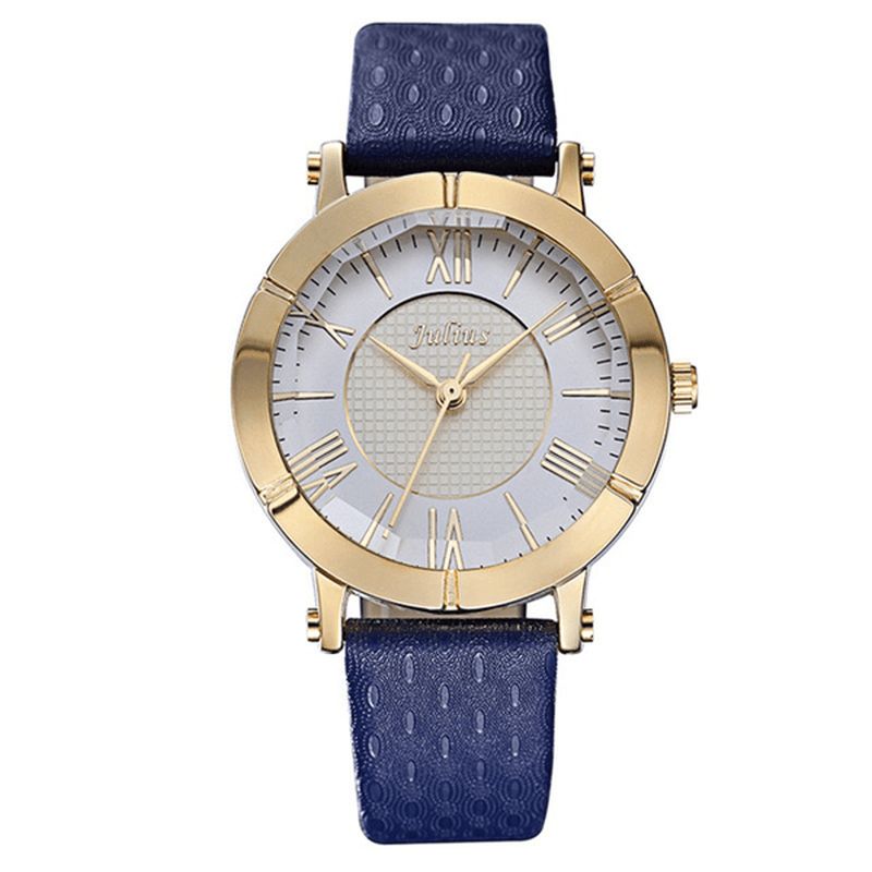 Montre À Quartz De Luxe Pour Femme Avec Bracelet En Cuir