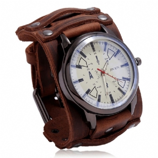 Montre De Style Militaire En Cuir De Vache Vintage Avec Bande Réglable Pour Homme Montre À Quartz