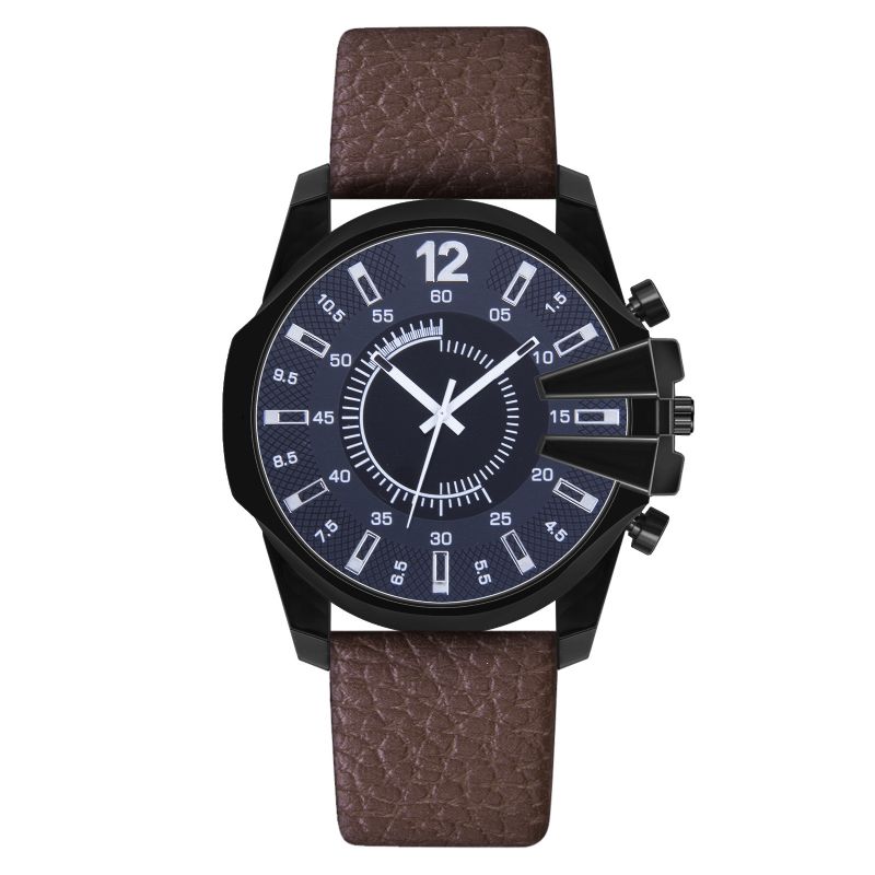 Multifonctionnel Vintage Casual Calendrier Pu Cuir Bande Étanche Hommes Montre À Quartz