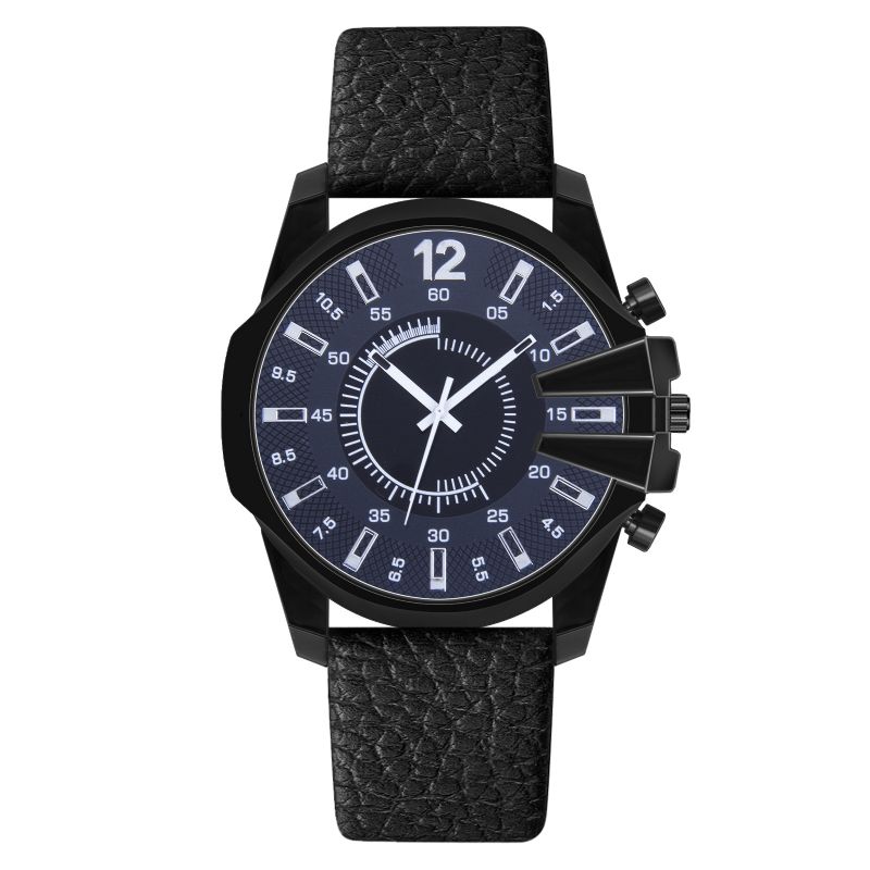 Multifonctionnel Vintage Casual Calendrier Pu Cuir Bande Étanche Hommes Montre À Quartz