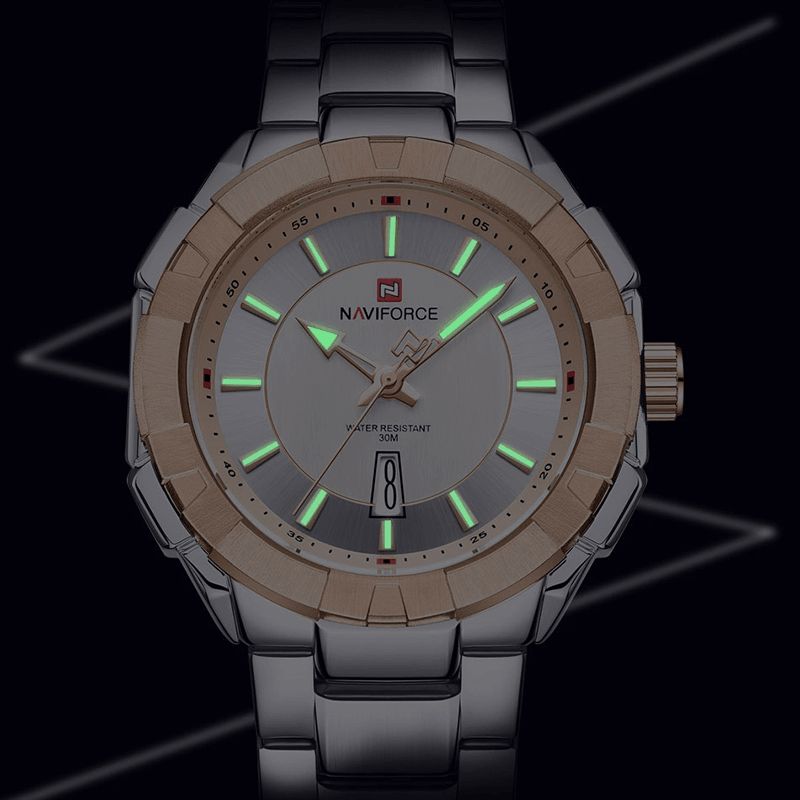 Nf9176 Montre-bracelet Étanche À La Mode Pour Hommes Montre À Quartz De Style D'affaires En Acier Complet