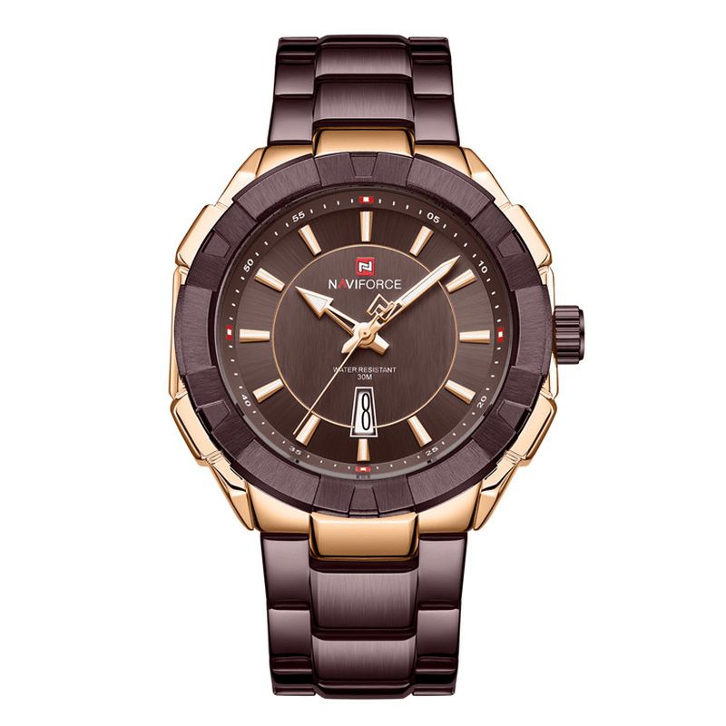 Nf9176 Montre-bracelet Étanche À La Mode Pour Hommes Montre À Quartz De Style D'affaires En Acier Complet