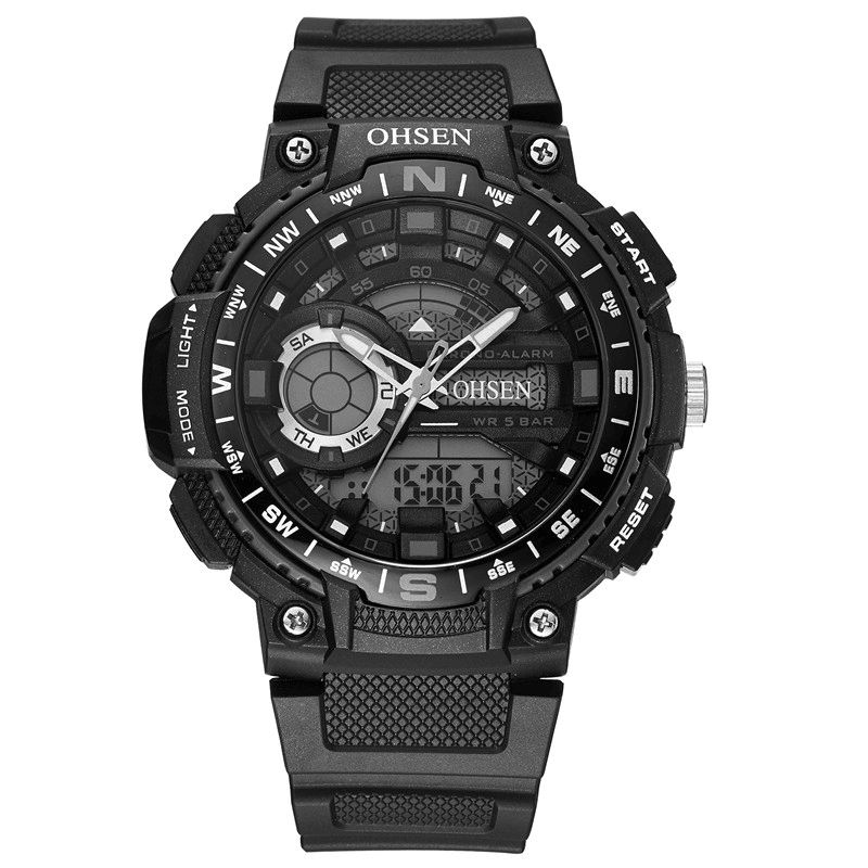 Ohsen Ad1705 Montre Numérique Double Affichage Led Multifonction Sport Natation Hommes Montre