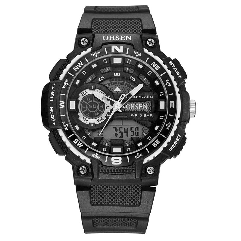 Ohsen Ad1705 Montre Numérique Double Affichage Led Multifonction Sport Natation Hommes Montre