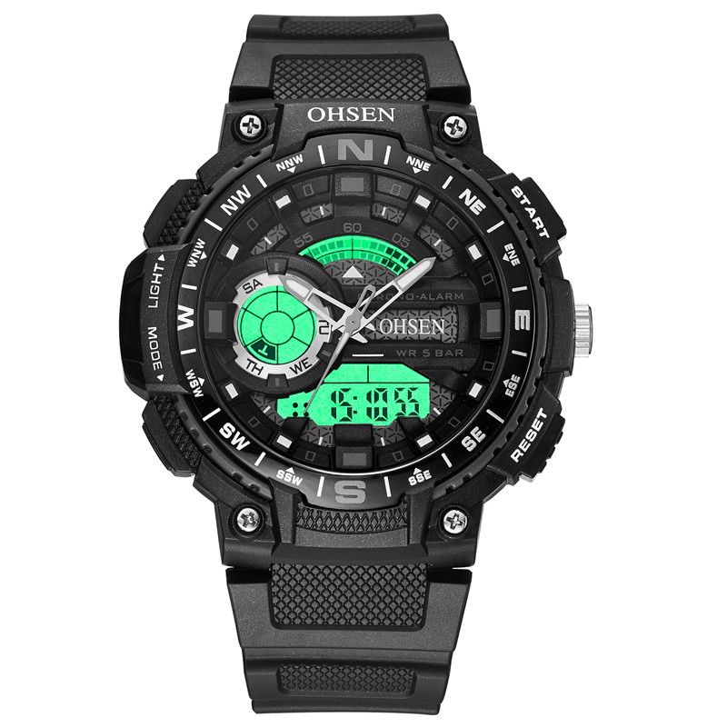 Ohsen Ad1705 Montre Numérique Double Affichage Led Multifonction Sport Natation Hommes Montre