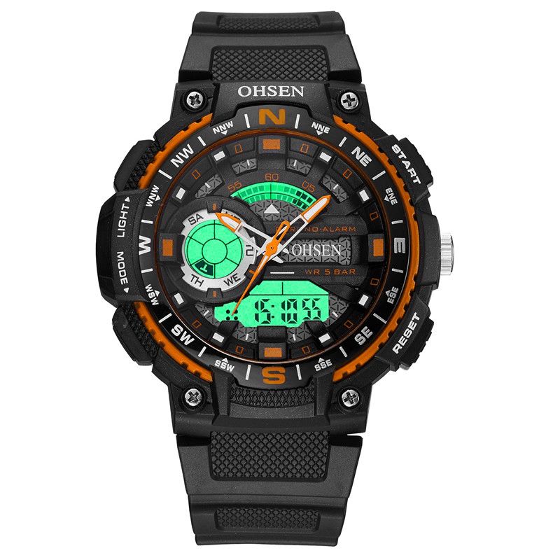 Ohsen Ad1705 Montre Numérique Double Affichage Led Multifonction Sport Natation Hommes Montre