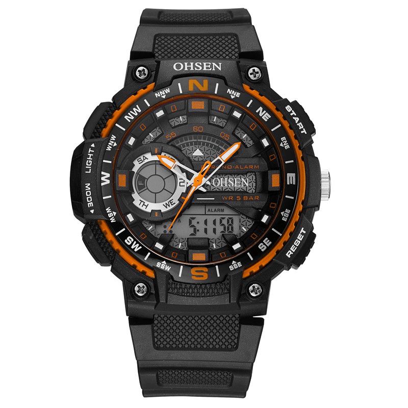 Ohsen Ad1705 Montre Numérique Double Affichage Led Multifonction Sport Natation Hommes Montre