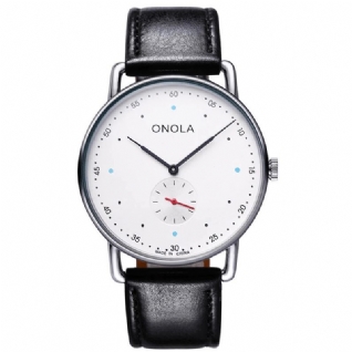 Onola On3806 Creative Point Simple Cadran Hommes Mode Nylon Bracelet En Cuir Montre À Quartz