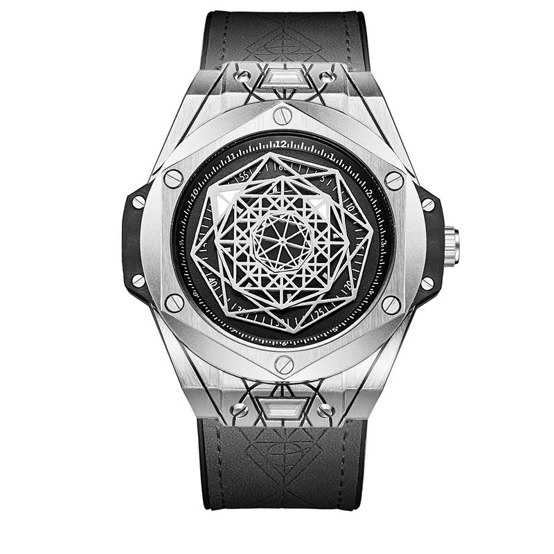 Onola On3810 Mode Hommes Montre Cadran Créatif Bracelet En Cuir Étanche Tendance Montre À Quartz