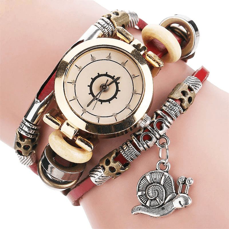 Original Style Résidentiel Rétro Dames Robe Diamant Cadran Bracelet En Cuir Femmes Montre À Quartz