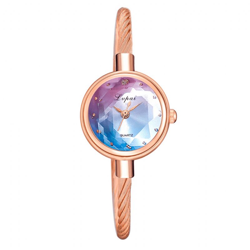 P1148 Montre-bracelet Pour Femme Colorée Éblouissante Montre À Quartz De Style Décontracté À Petit Cadran